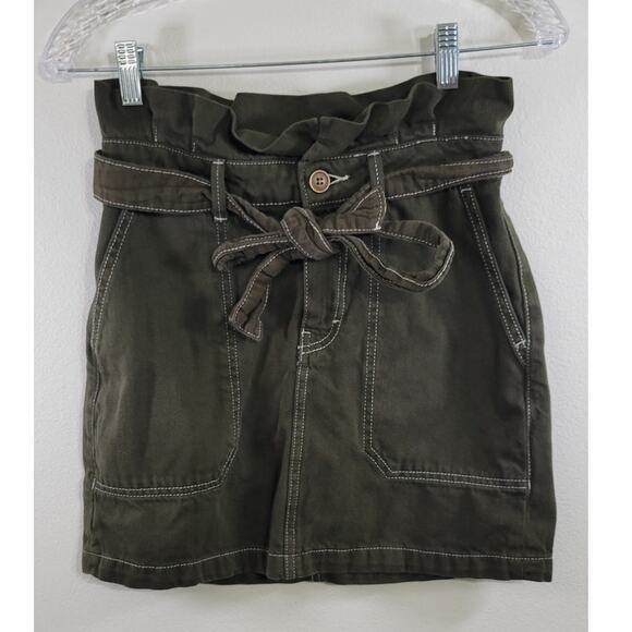 Free People Skirt Womens Size 4 Mini Army Green Splendor Boho Punk Goth Skirt - Picture 2 of 8